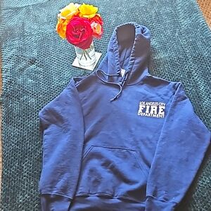 Size Small LAFD  Blue Hooded Sweatshirt